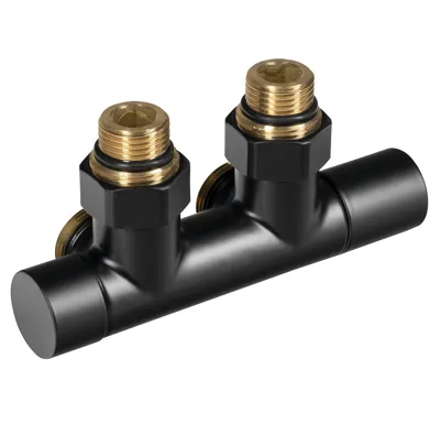 AQUALINE R-START připojovací sada ventilů pro středové připojení, černá mat