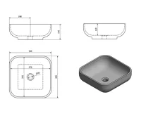 SAPHO PRATA keramické umyvadlo na desku, 39,5x39,5cm, bílá (7)
