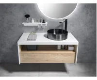 SAPHO VIERA umyvadlová skříňka 100x44x50cm, bílá mat/dub Alabama (3)