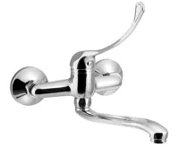 AQUALINE AQUALINE 35 nástěnná baterie, lékařská páka, ramínko ploché zvýšené, 220mm, chrom