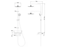 AQUALINE MARCO sprchový sloup s pákovou baterií, chrom (10)