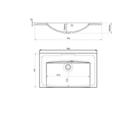 SAPHO MARIA umyvadlo, litý mramor, 75x46cm, bez otvoru, bílá (4)