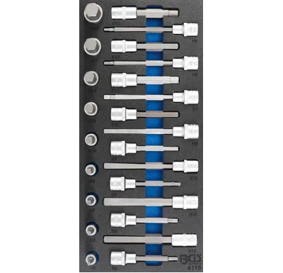 BGS Modul - hlavice zástrčné - vnitřní šestihran, sada 24 dílů