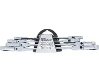 BGS Sada oboustranných ráčnových očkových klíčů, kloubové, s očkovými hlavami E-profil, E6– (6)