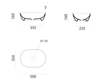 GSI PURA keramické umyvadlo na desku, 50x35cm, cenere mat (4)