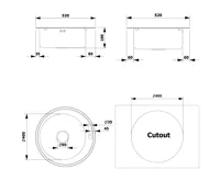 AQUALINE Nerezový vestavný dřez kulatý 51x18cm (6)