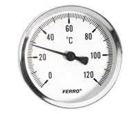 NOVASERVIS Teploměr 80mm 1/2" AXIALNÍ 0-120°C - T80120A