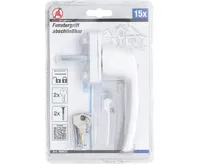 BGS Okenní klika, uzamykatelná, bílá (1)