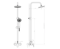 BRUCKNER BARON sprchový sloup s pákovou baterií, chrom (3)