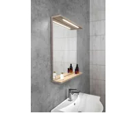 AQUALINE KORIN STRIP zrcadlo s LED osvětlením 60x70x12cm, dub platin (3)
