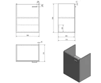 AQUALINE ZOJA umyvadlová skříňka 50,5x63x37,1cm, bílá (7)