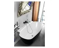 POLYSAN NIGRA volně stojící vana litý mramor 158x80x45cm, černá/bílá (1)