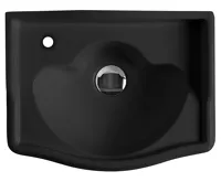 KERASAN RETRO keramické umývátko 41x30cm, otvor pro baterii vlevo, černá mat (2)