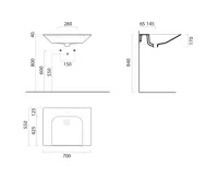 GSI COMMUNITY keramické umyvadlo 70x55cm, bez přepadu, bílá ExtraGlaze (3)