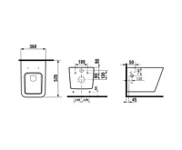 SAPHO PORTO CLEANWASH závěsná WC mísa Rimless, integrovaná baterie a bidet. sprška, 36x52cm, bílá (9)