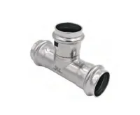 Nerezové lisovací T-kus redukovaný -108 x 54 x 108  mm - pro topení i pitnou vodu