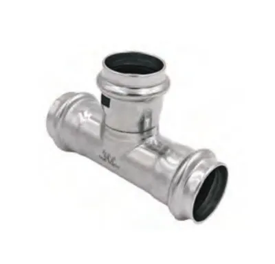 Nerezové lisovací T-kus - 42 mm - pro topení i pitnou vodu