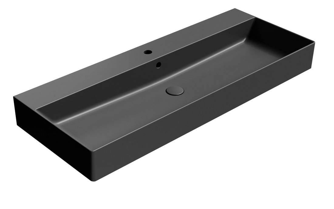 Gsi kube x keramické umyvadlo 120x47cm, černá mat