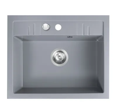 NOVASERVIS Granitový dřez, s přepadem z dřezu, šedá - DRGM1/48/58GA