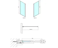 POLYSAN MODULAR SHOWER stěna k instalaci na zeď, pro připojení otočného panelu, 900 mm (9)
