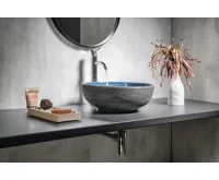 SAPHO PRIORI keramické umyvadlo na desku, Ø 41 cm, modrá/šedá (5)