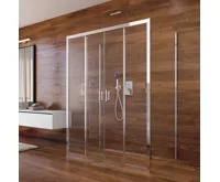 Sprchový kout, Lima, obdélník, 80x140x80x190 cm, chrom ALU, sklo Čiré (5)