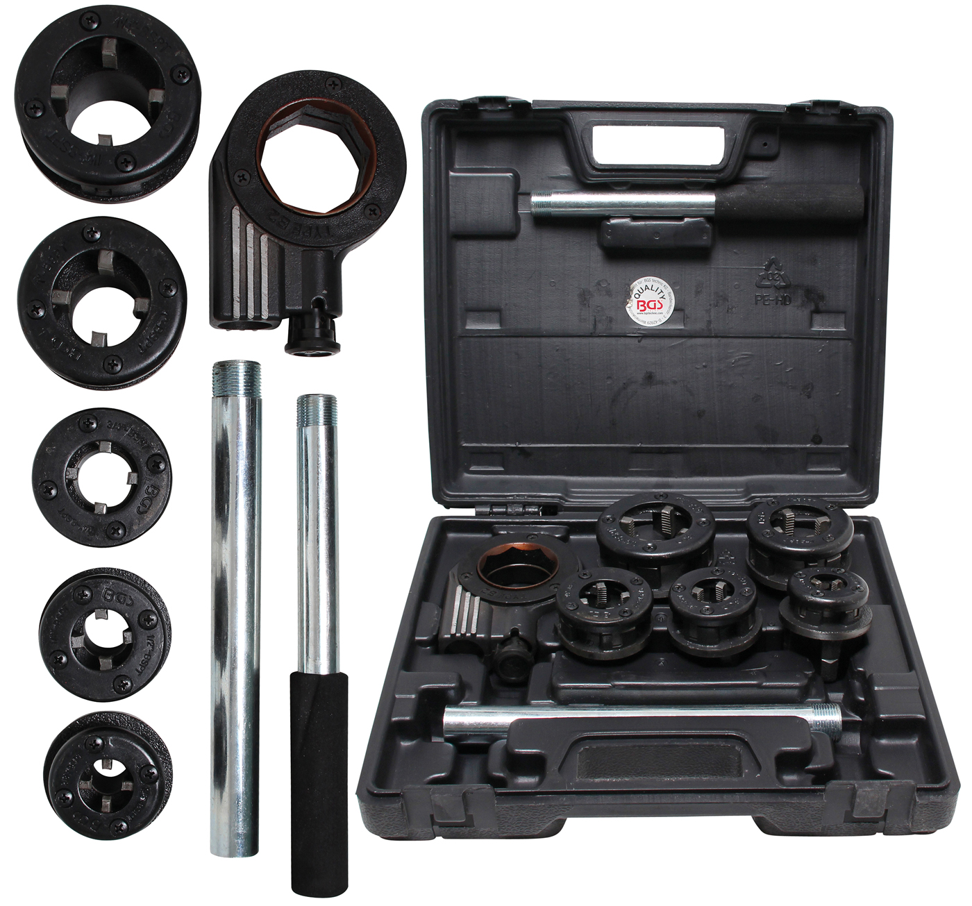 Bgs závitnice na trubkové závity 3/8"-1.1/4", sada 7 dílů