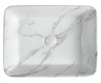 SAPHO DALMA keramické umyvadlo na desku, 48x38cm, carrara (6)