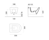 GSI KUBE X bidet závěsný 36x50cm, bílá mat (4)