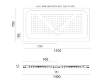 GSI Keramická sprchová vanička, obdélník 140x70x4cm, bílá ExtraGlaze (2)