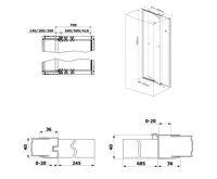 AQUALINE AMICO sprchové dveře výklopné 820-1000x1850mm, čiré sklo (13)