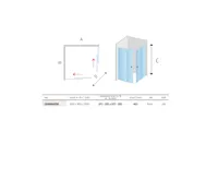 LIMA Sprchový kout, čtverec, 90 cm, bílý ALU, sklo Point (2)