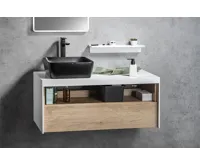 SAPHO VIERA umyvadlová skříňka 80x44x50cm, bílá mat/dub Alabama (3)