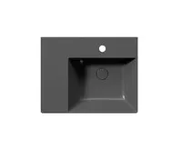 GSI KUBE X keramické umyvadlo 60x47cm, s odkládací plochou vlevo, černá mat (1)