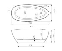 GELCO ELIPSIE volně stojící vana 1700x770x620mm, litý mramor, bílá lesk (7)
