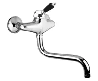 SAPHO KIRKÉ BLACK nástěnná baterie, černá páčka, chrom SAPHO KIRKÉ BLACK nástěnná baterie, černá páčka, chrom