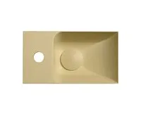 SAPHO PICCOLINO betonové umývátko 30,8x17cm, baterie vlevo, žlutá mat (1)