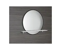 SAPHO SHARON kulaté zrcadlo s LED podsvícením a s policí ø 80cm, černá mat (E28904CI-01) (1)