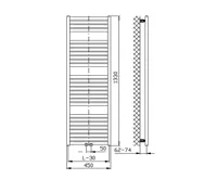 AQUALINE TONDI otopné těleso rovné 450x1330 mm, středové připojení, bílá (7)