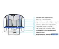 GoodJump 4UPVC modrá trampolína 400 cm s ochrannou sítí + žebřík - Inside - výprodej (2)