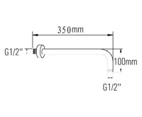 SAPHO Sprchové ramínko kulaté, 350mm, zlato (2)