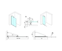 POLYSAN ROLLS BLACK sprchové dveře do prostoru 1200 mm, výška 2000 mm, čiré sklo (9)