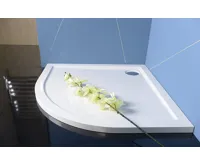 POLYSAN SERA sprchová vanička z litého mramoru, čtvrtkruh 80x80cm, R550, bílá (3)