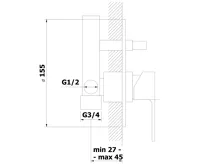 BRUCKNER SIEGER podomítková sprchová baterie, 2 výstupy, chrom (2)