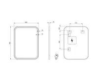 SAPHO CETIS zrcadlo s LED osvětlením 60x80cm, černá mat (7)