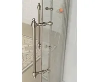 GELCO ANTIQUE čtvrtkruh. zástěna 900x900, posuvné dveře dvoukřídlé, ČIRÉ sklo, bronz (4)