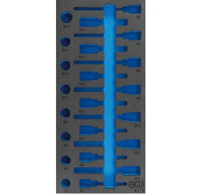 BGS Vložka do dílenského vozíku 1/3: sada nástrčných hlavic, prázdná, pro BGS 4118