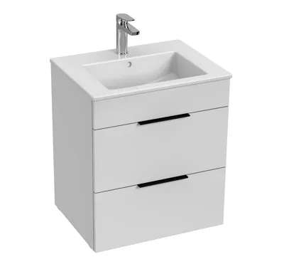 JIKA CUBE Skříňka s 2 zásuvkami včetně umyvadla 55 x 43 cm 453612 Bílá
