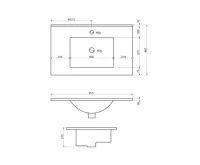 SAPHO SLIM keramické umyvadlo, nábytkové, 90x46,5cm, bílá (6)