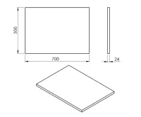 SAPHO PLATO deska Rockstone 700x24x500mm, bílá mat (4)